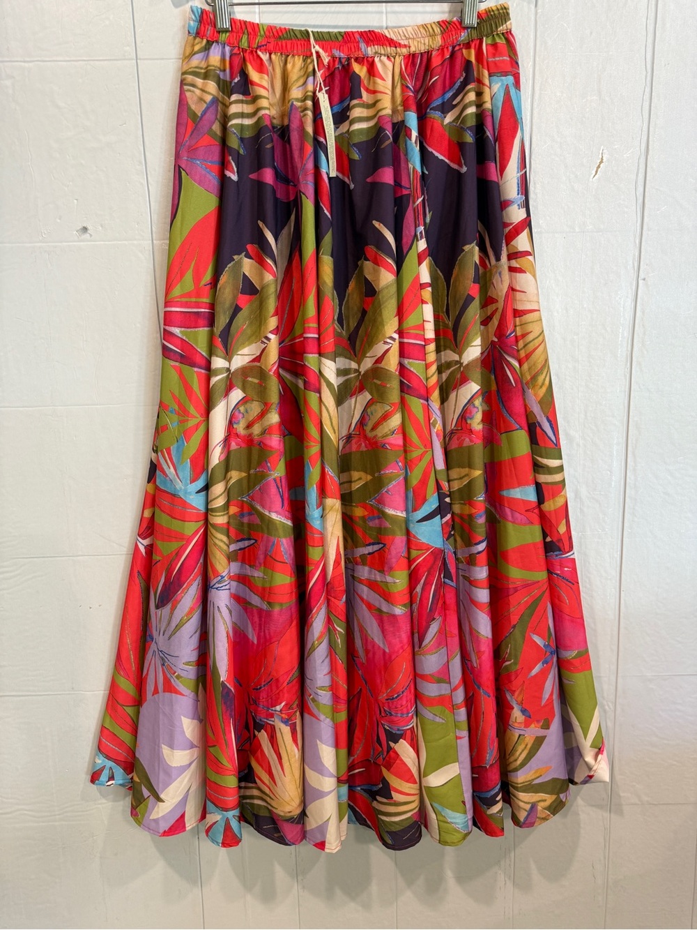 Rachel Zoe NWT Vibrant Tropical Leaf Maxi Skirt l Feminine